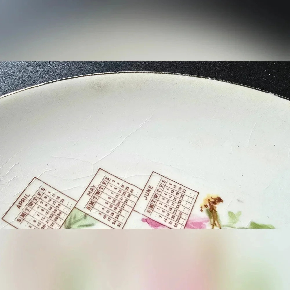 Antique 1914 Advertising Calendar Plate G.W. Perry of Milburn, KY Crown Pottery - Picture 6 of 6